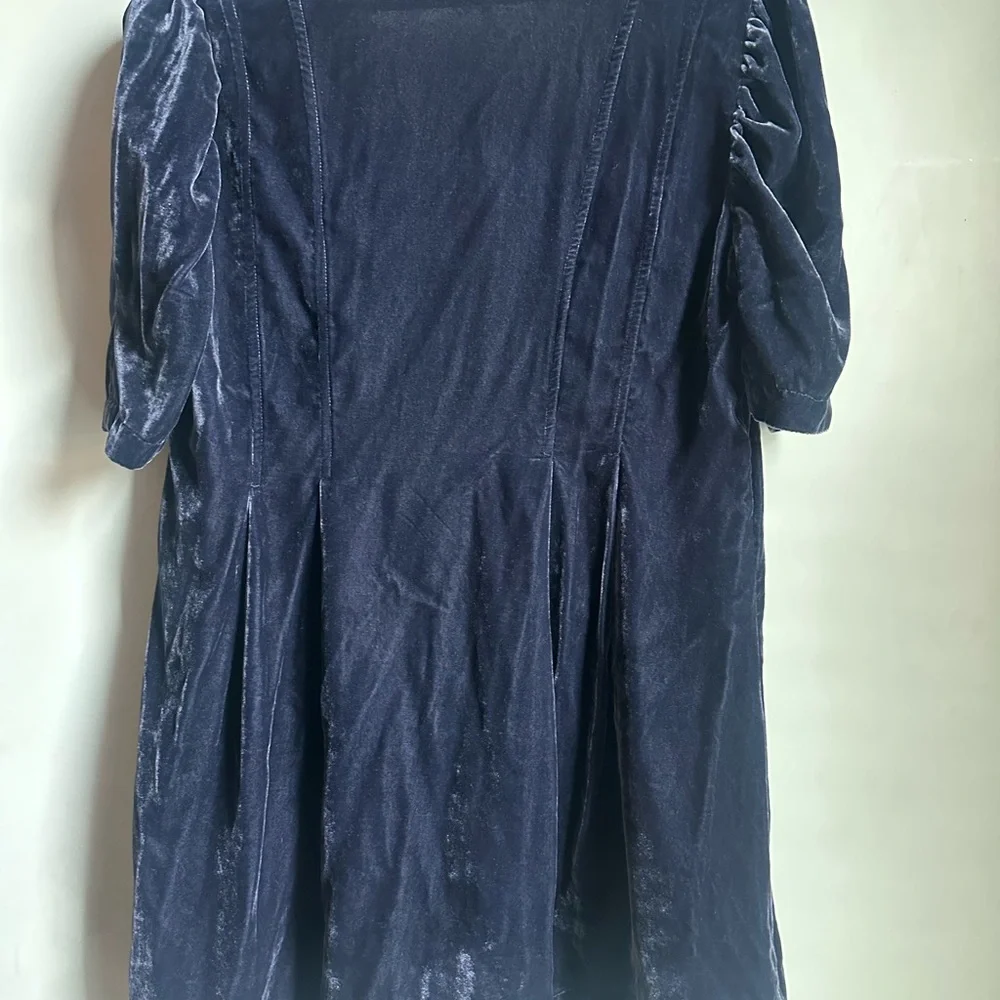Free People Navy Velvet Mini Dress - Picture 4 of 5